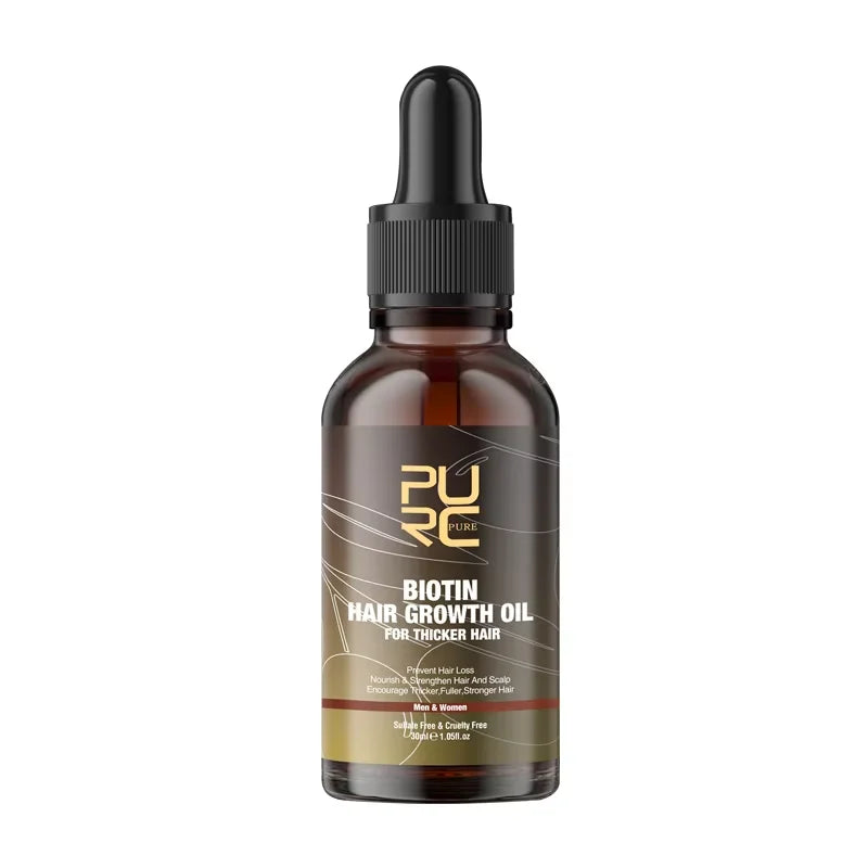PURC Biotin Hair Growth Oil Shampoo Conditioner Sets Smoothing Anti-Hair Loss Scalp Treatment Hair Care Products for Men Women