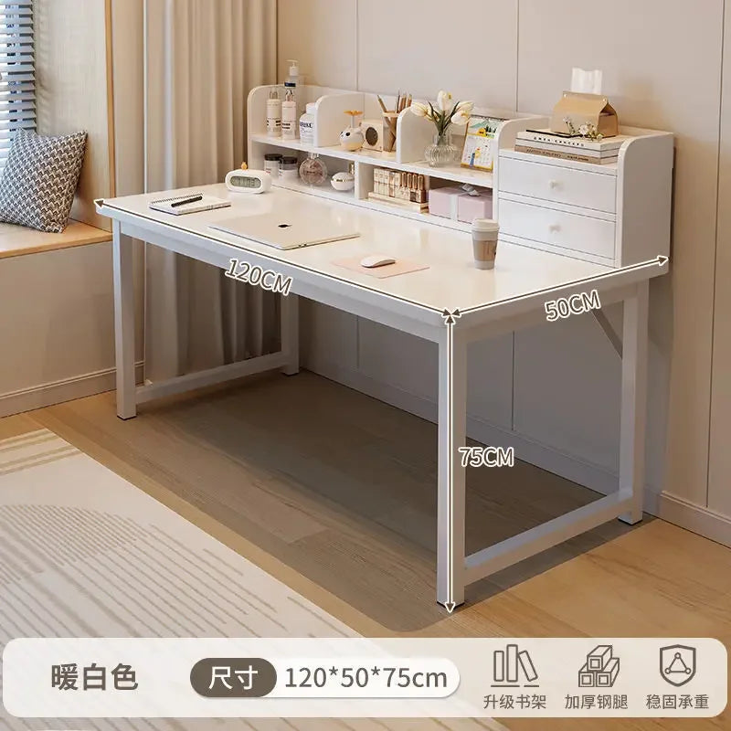 Simple Dressing Table Makeup Table with Storage Vanity Desk with Mirror and Led Lights Study Table Student Desk for Bedroom