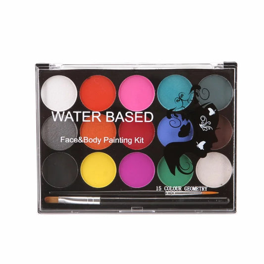 Face & Body Paint Palette – 15 Colors, Water-Based