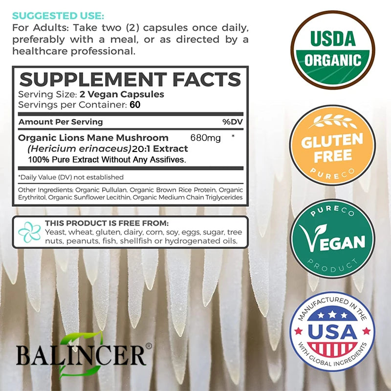 Lion’s Mane Mushroom Extract – Mood & Sleep Support