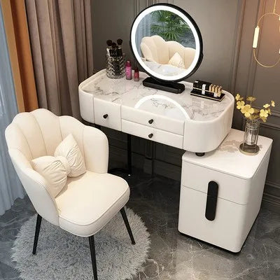 Wide Vanity Table with Storage Drawer