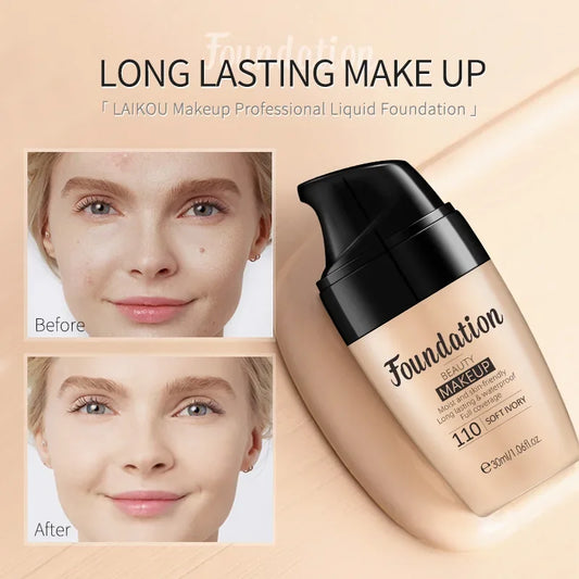 30ml Liquid Foundation – Waterproof High Coverage