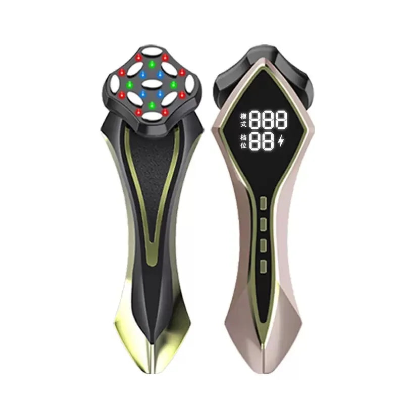 3D Gold RF Face Massager 4 Color Led Light Skin Tightening Facial Lifter