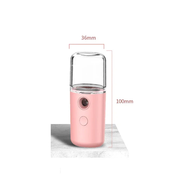 Mini Rechargeable Nano Facial Steamer Portable Humidifier Cold Steam Spray