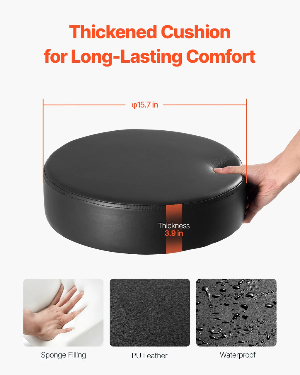 Professional Rolling Spa Stool with Back Support – Height Adjustable