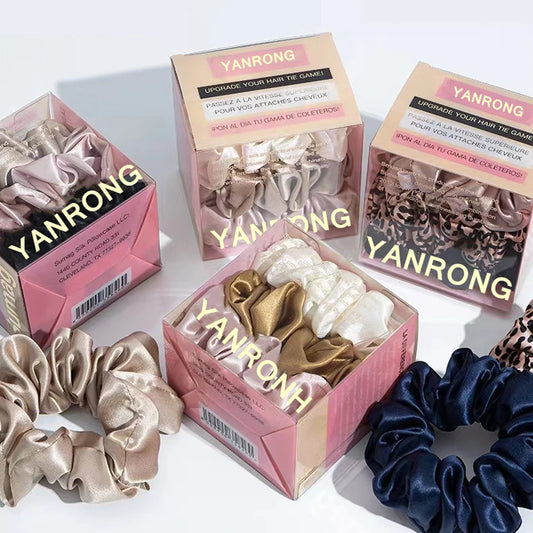 3-Piece Silk Scrunchies – Pure Mulberry Hair Ties