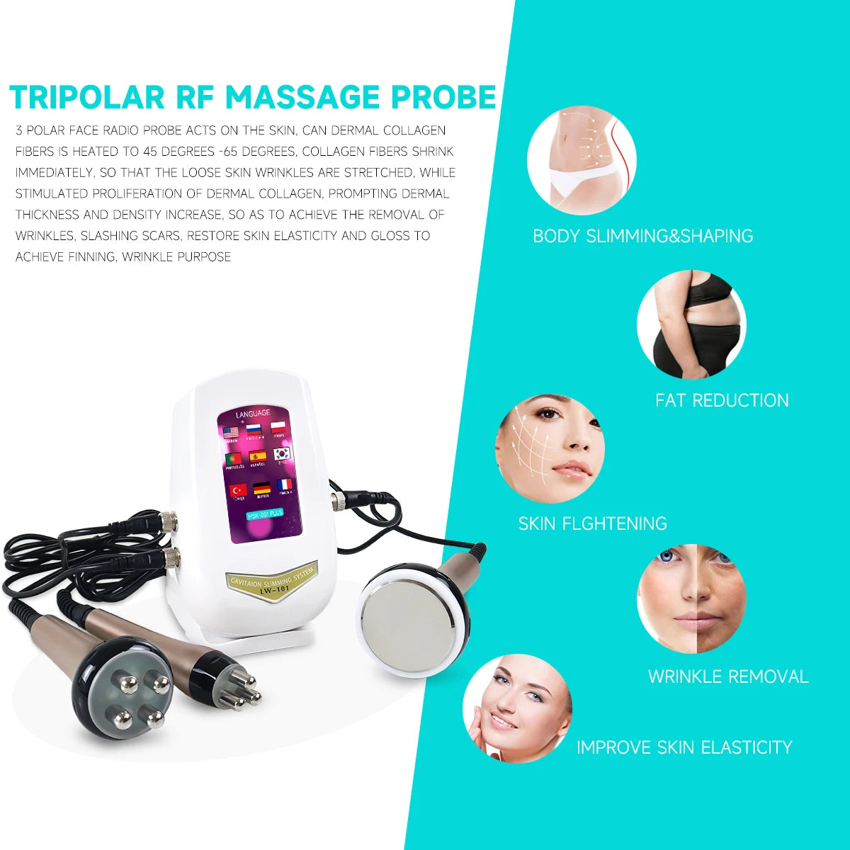 MEISIKANG 3-in-1 Cavitation Ultrasonic Machine – Body & Face Care