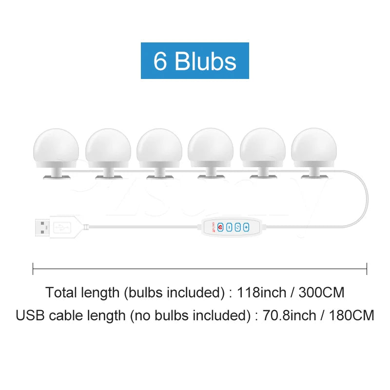 USB LED Vanity Mirror Light Kit