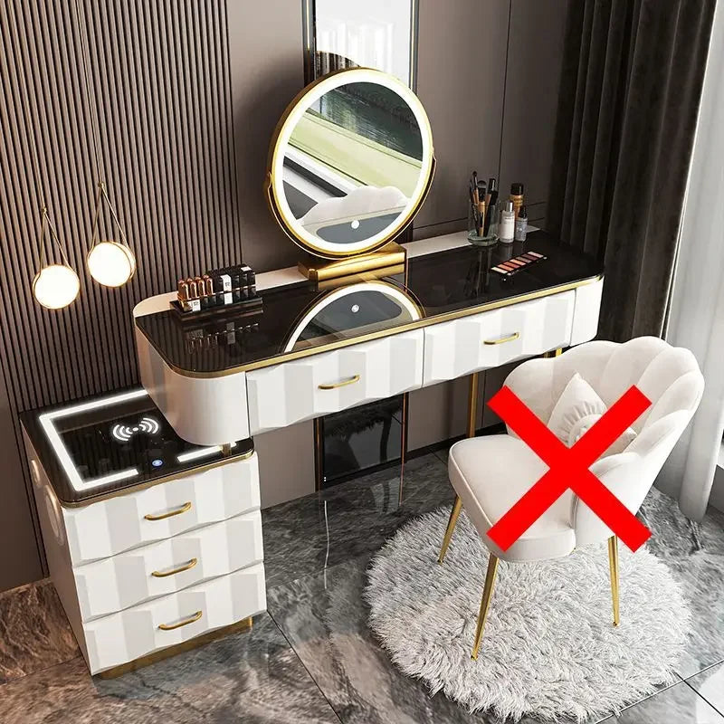 Vanity Desk with Wireless Charging & Bluetooth Speaker