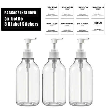 Wall-Mounted Shampoo & Conditioner Bottle Set – 500ml