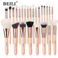 BEILI Pink Makeup Brush Set – Powder & Eyeshadow