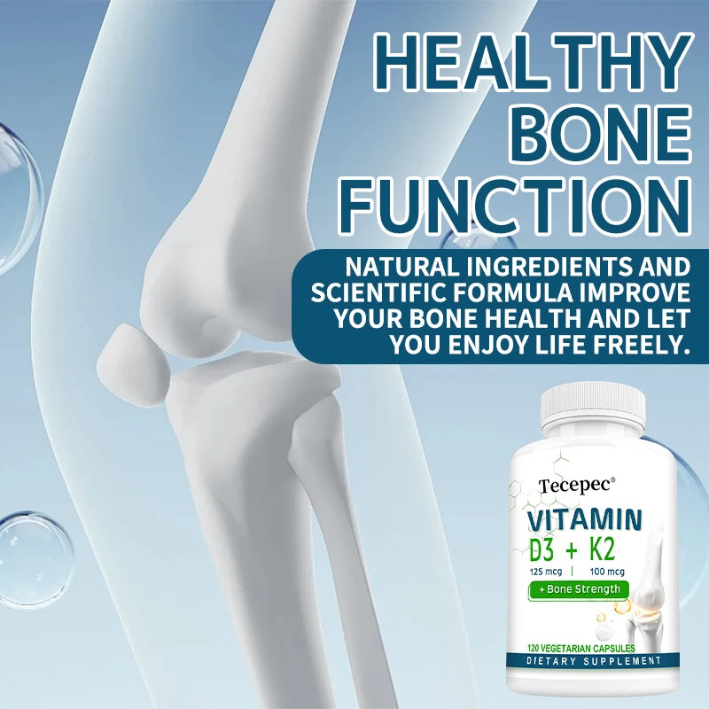 Vitamin D + K Supplement – Bone, Joint, Heart & Immune Support (120)