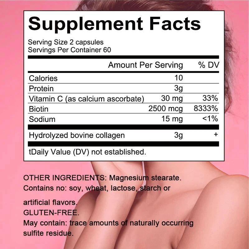 Collagen Capsules with Vitamin C & Biotin – Hair, Skin & Joint Support