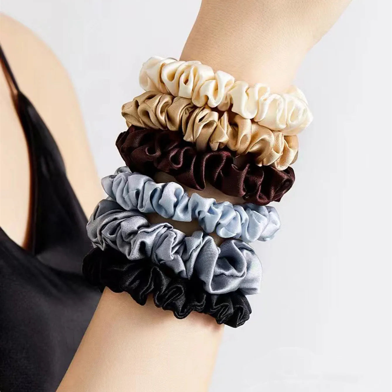 Silk Hair Scrunchies – Pure Mulberry Skinny Hair Ties