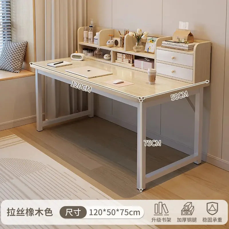 Simple Dressing Table Makeup Table with Storage Vanity Desk with Mirror and Led Lights Study Table Student Desk for Bedroom