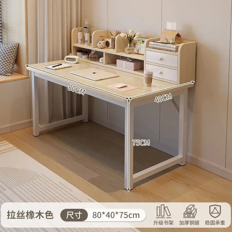 Simple Dressing Table Makeup Table with Storage Vanity Desk with Mirror and Led Lights Study Table Student Desk for Bedroom