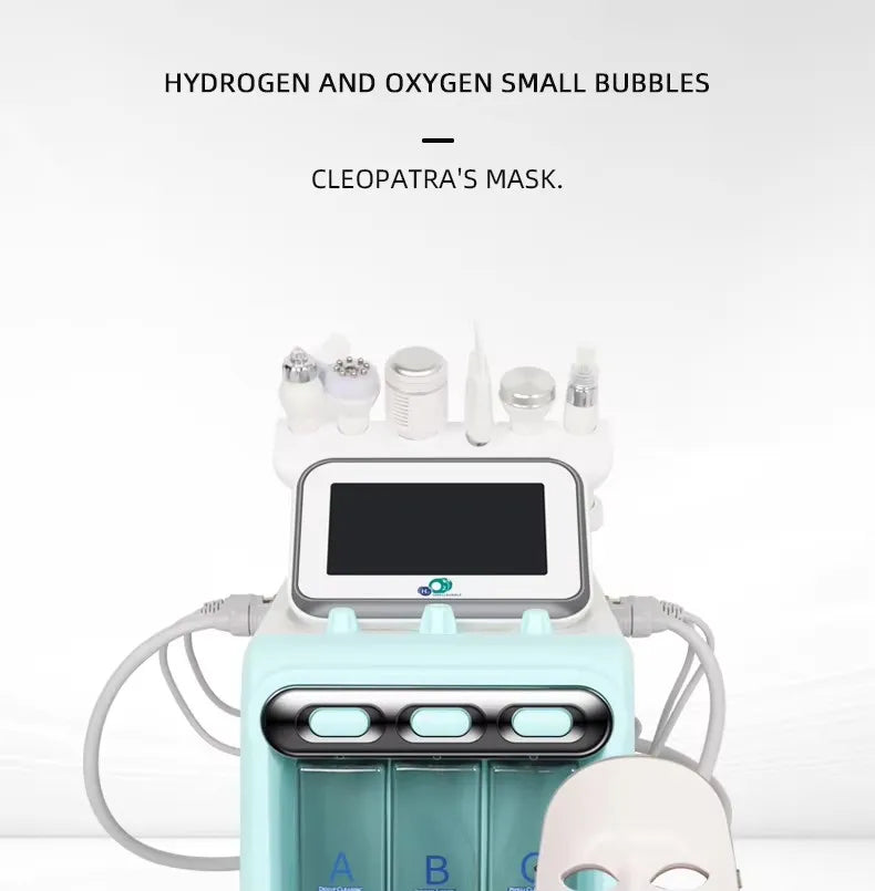 7 in 1 Hydrate Facial Machine With Led Light Dual Power Pump 2 Pumps H