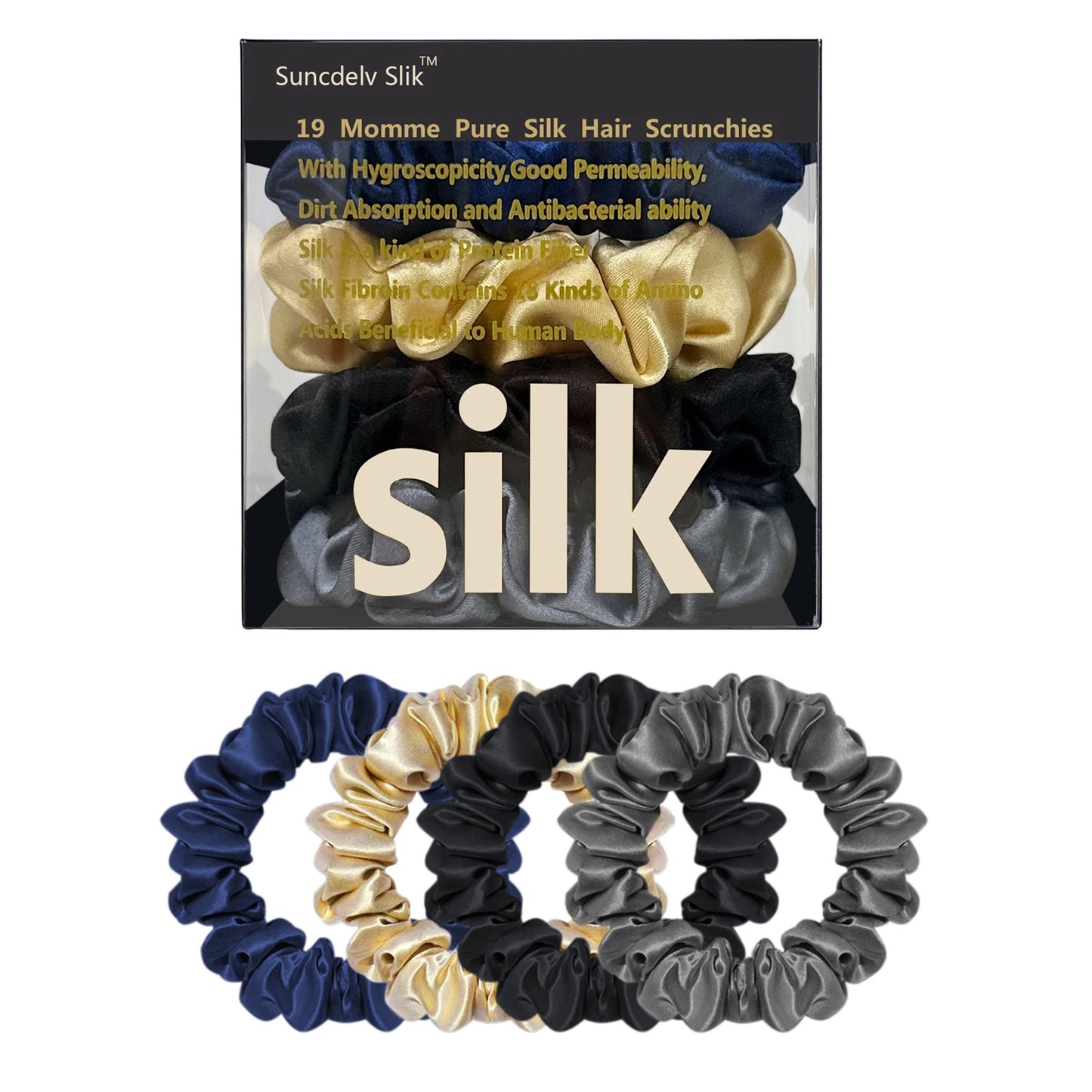 Silk Hair Scrunchies – Pure Mulberry Skinny Hair Ties
