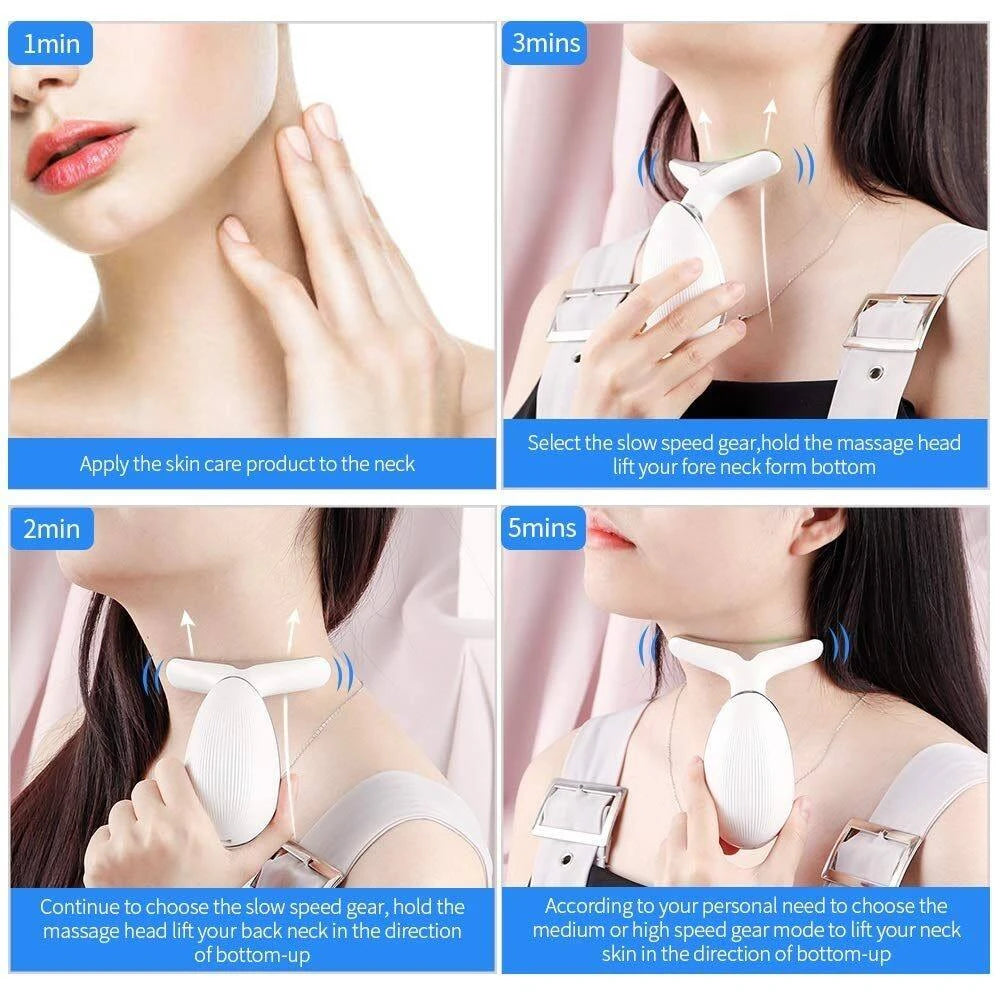 Microcurrent Face Lifting Device Anti Aging Neck Massager For Skin Tightening