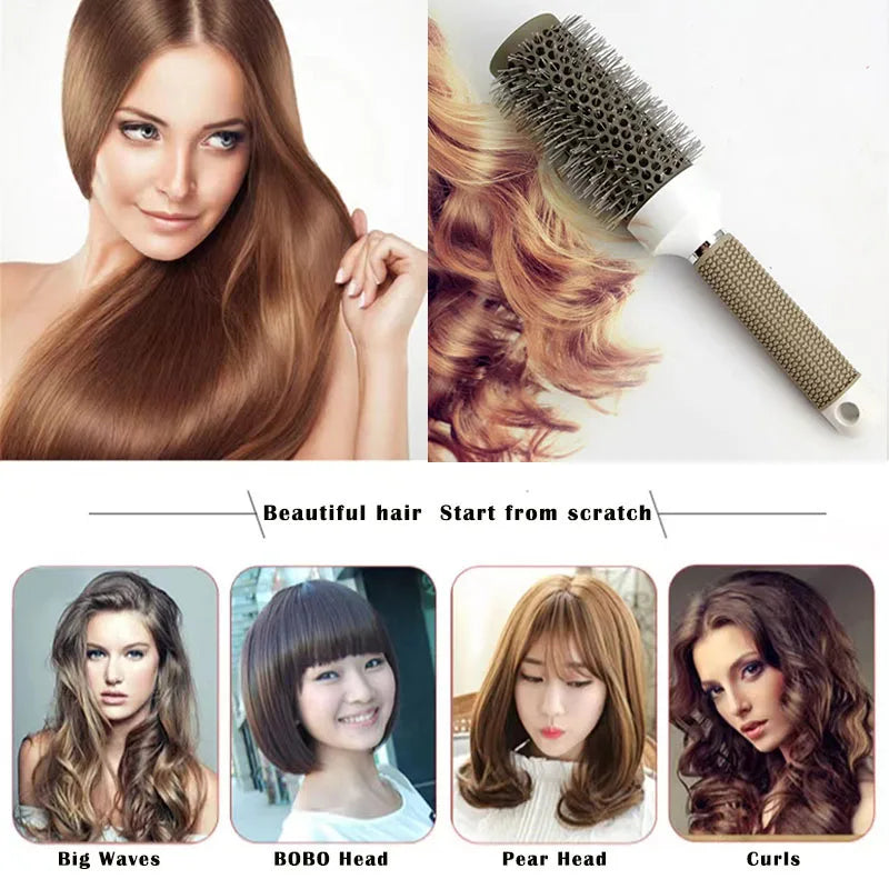 Round Hair Brush – Curling & Styling Salon Hair Comb