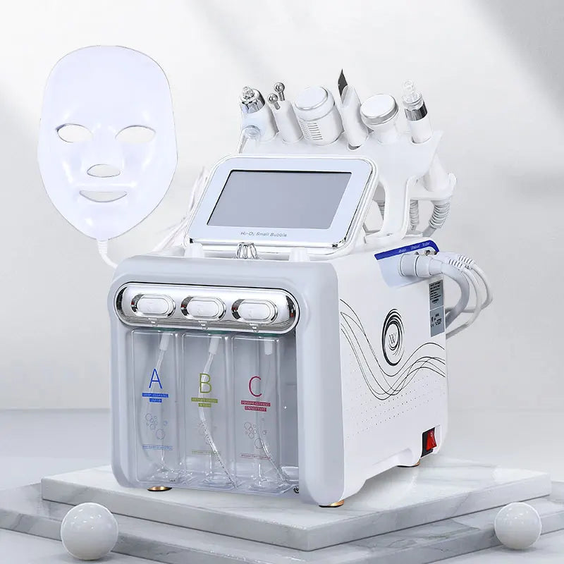 7-in-1 Hydrofacial machine in use on skin