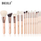 BEILI Pink Makeup Brush Set – Powder & Eyeshadow