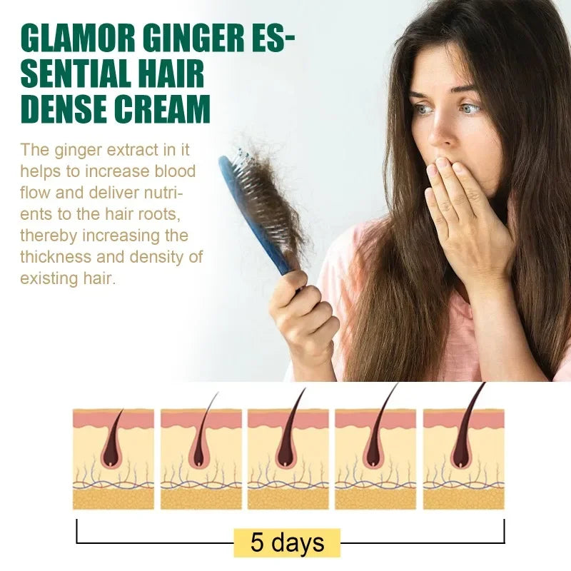 Ginger Hair Cream Hair Mask for Hair Growth Ginger Oil Prevent Loss Treatment Anti-Dandruff Smoothing Repair Care Cream