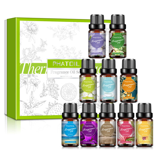 PHATOIL Fragrance Oil Set – 10pcs Candle & Soap Making Oils