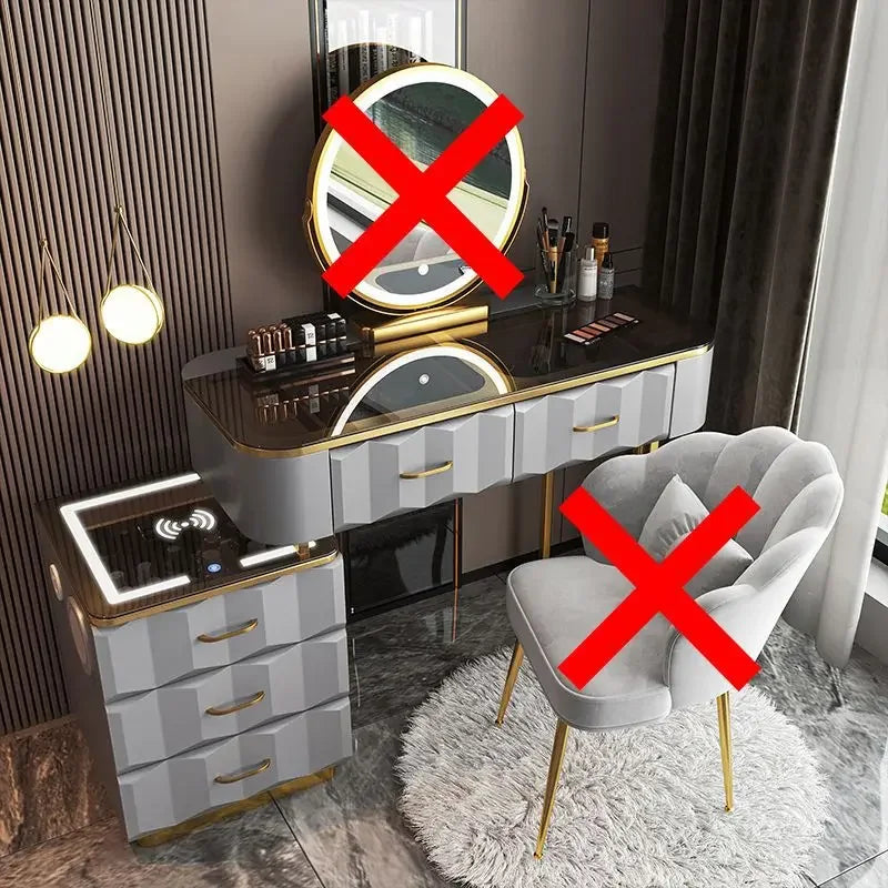 Vanity Desk with Wireless Charging & Bluetooth Speaker
