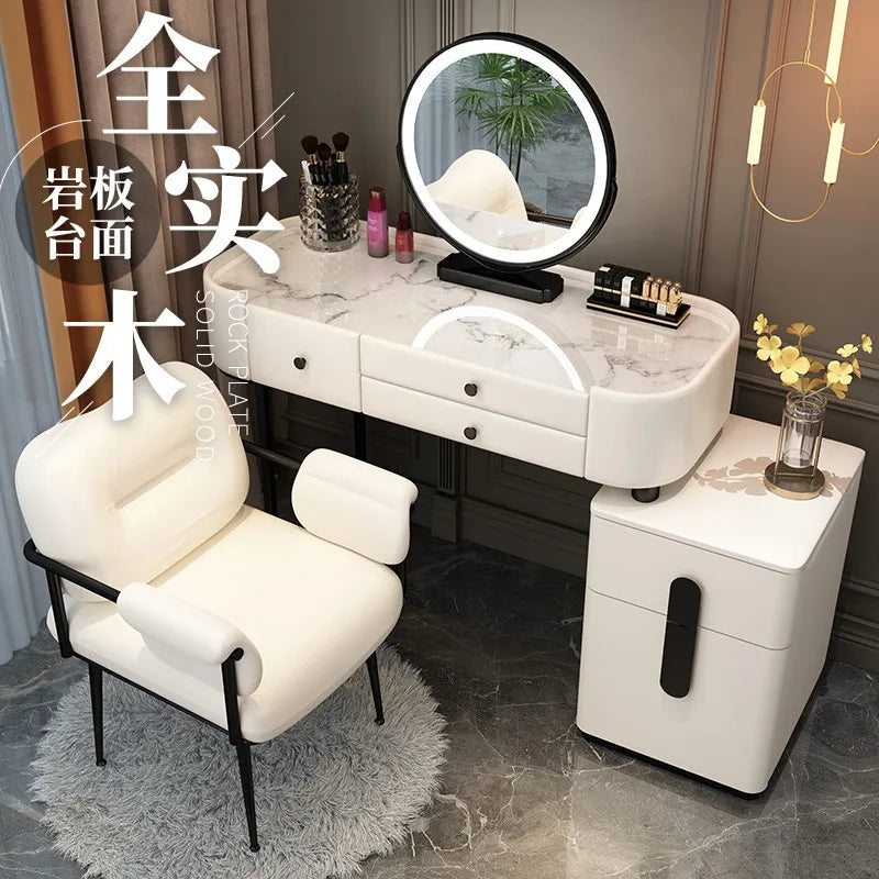 Wide Vanity Table with Storage Drawer