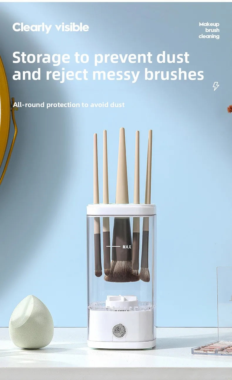 Automatic Makeup Brush Cleaning Machine Electric Cosmetic Tool with Storage Case for Powder Puff Sponge Lazy Beauty Essential