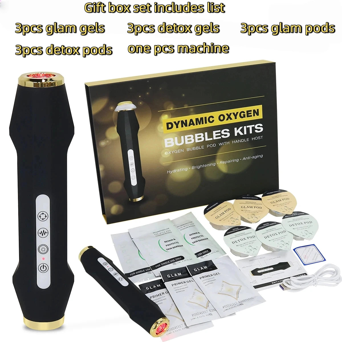 Facial Oxygen Bubble Cleanser Ultrasonic Led Massage Skin Device