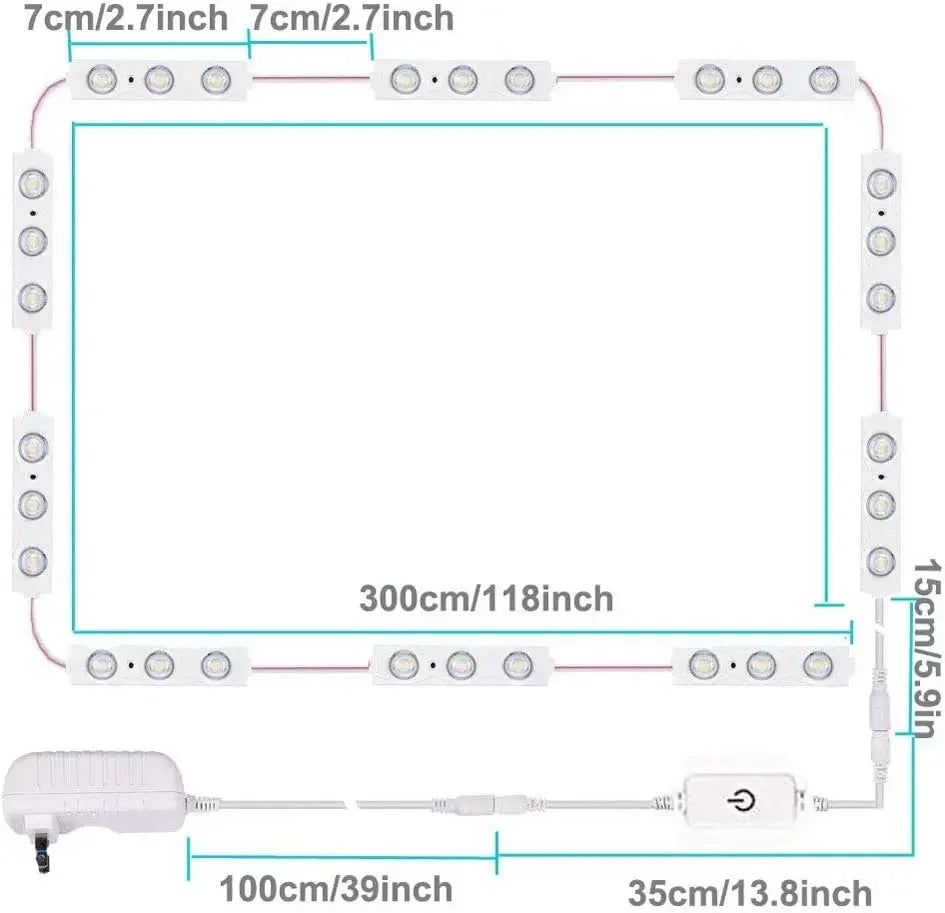 LED Vanity Mirror Light Strip Kit, Touch Dimmable