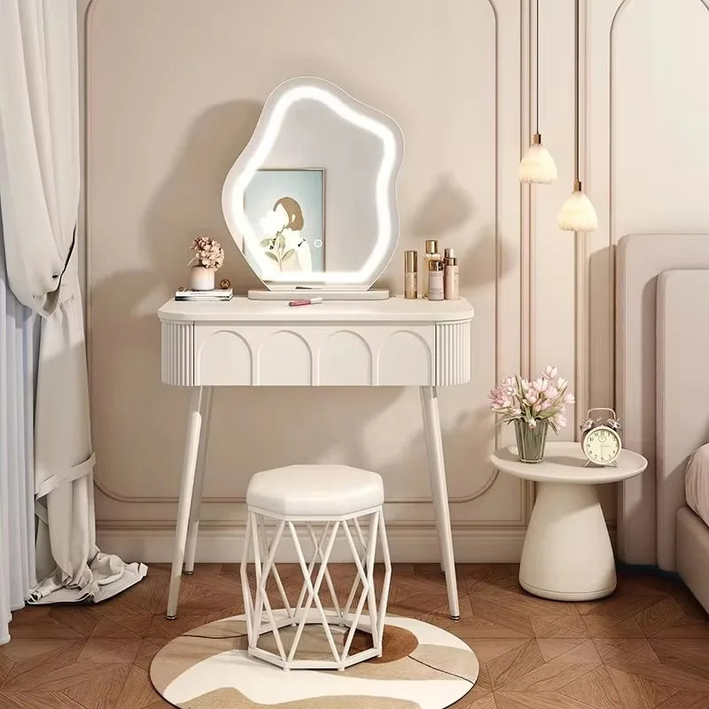 Simple Vanity Table Classic Vintage Drawer Storage Vanity Table European Modern Table Coiffeuse Maquillage Bedroom Furniture