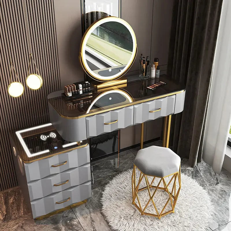 Vanity Desk with Wireless Charging & Bluetooth Speaker — Vanity Furniture, Bedroom Furniture | Beautifully Within