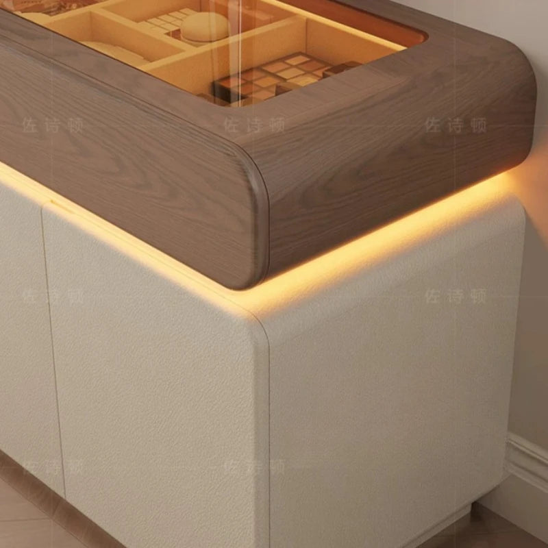 Foldable Hidden Vanity Desk with Mirror