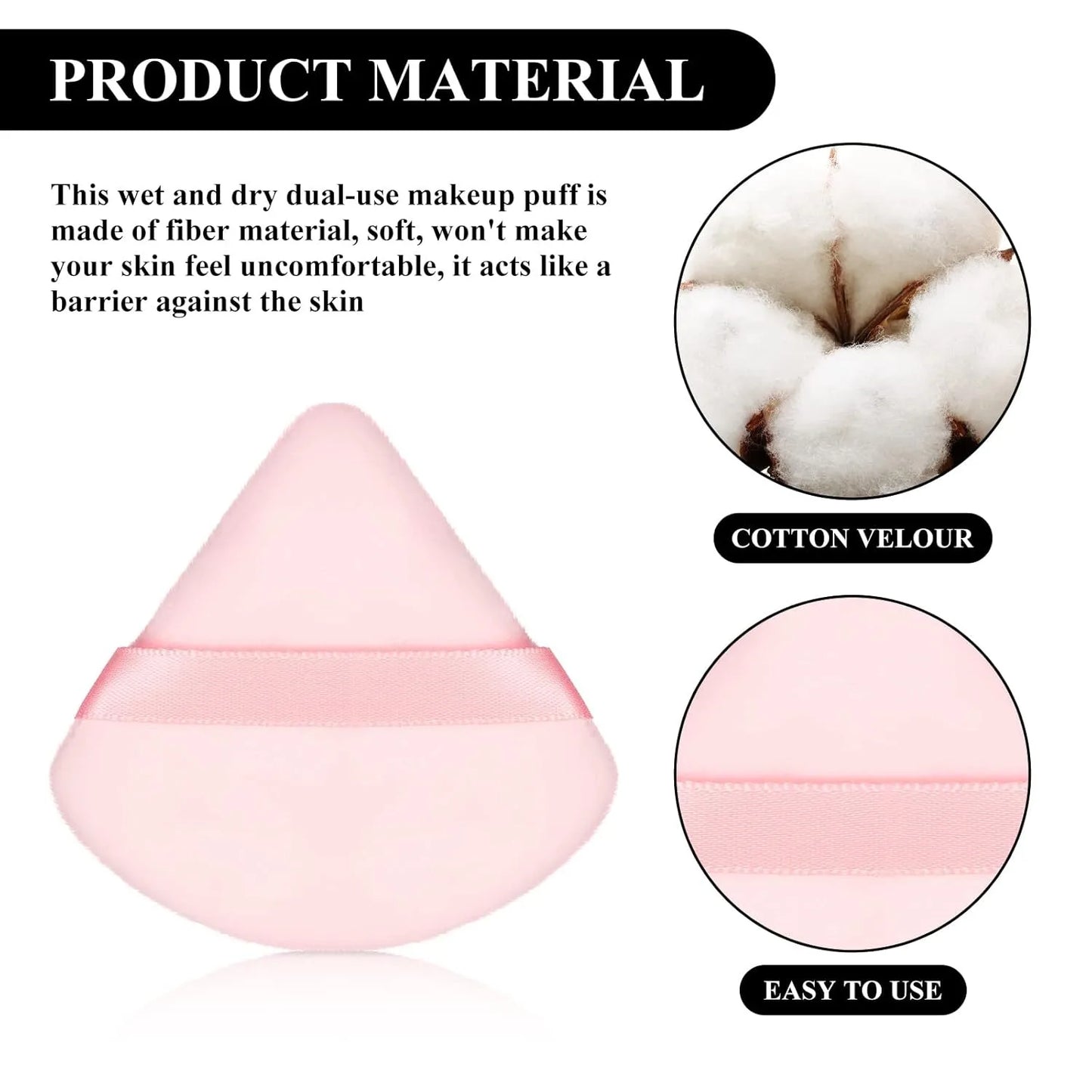 12 Pieces Powder Puff Triangle Face Makeup Cosmetic for Loose Powder Soft Body Washable Reusable Foundation Sponge Mineral Wet D