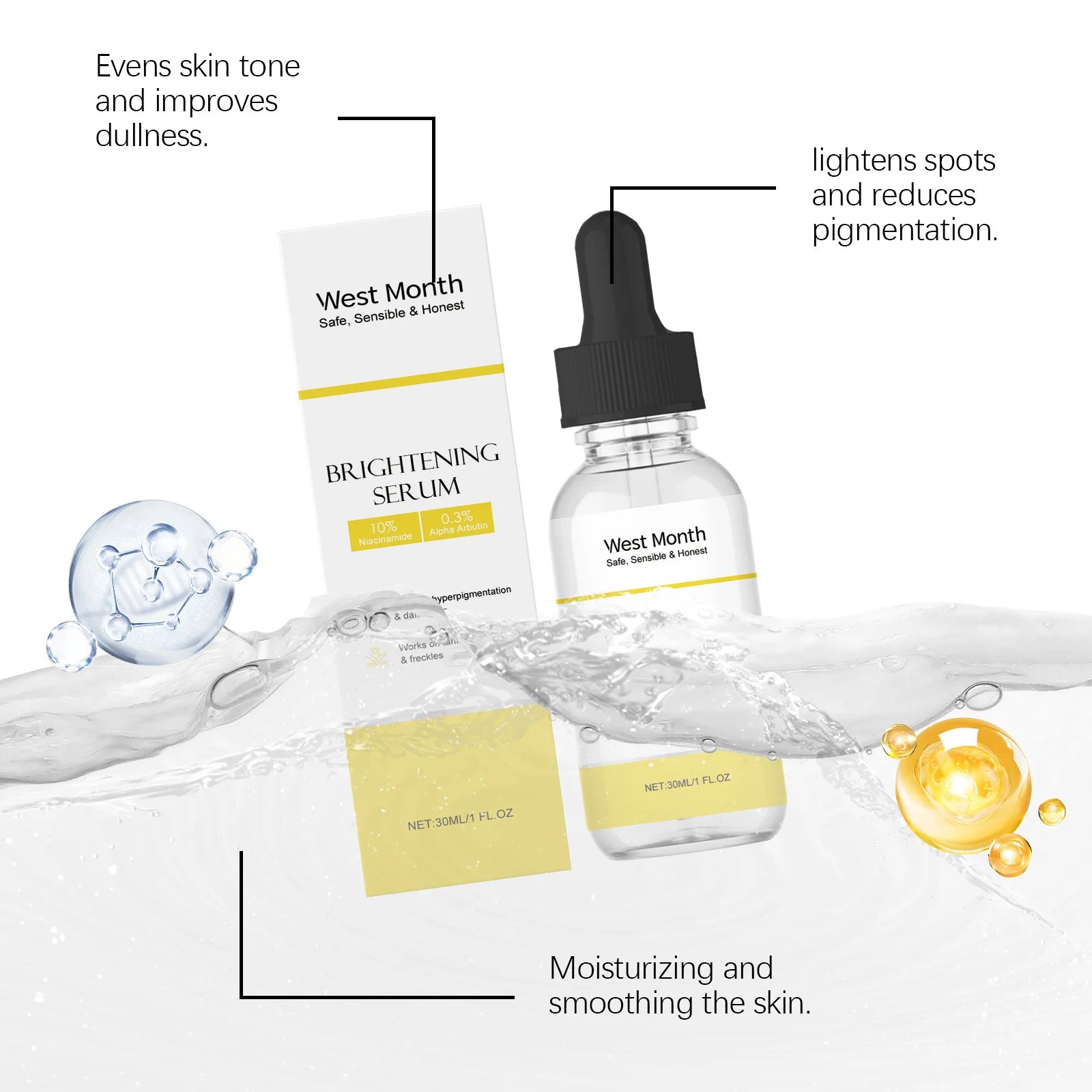 Niacinamide Facial Serum Fade Fine Line Moisturzing Brightening Rejuvenation Shrink Pores Fade Melanin Vitamin C Serum Skin Care