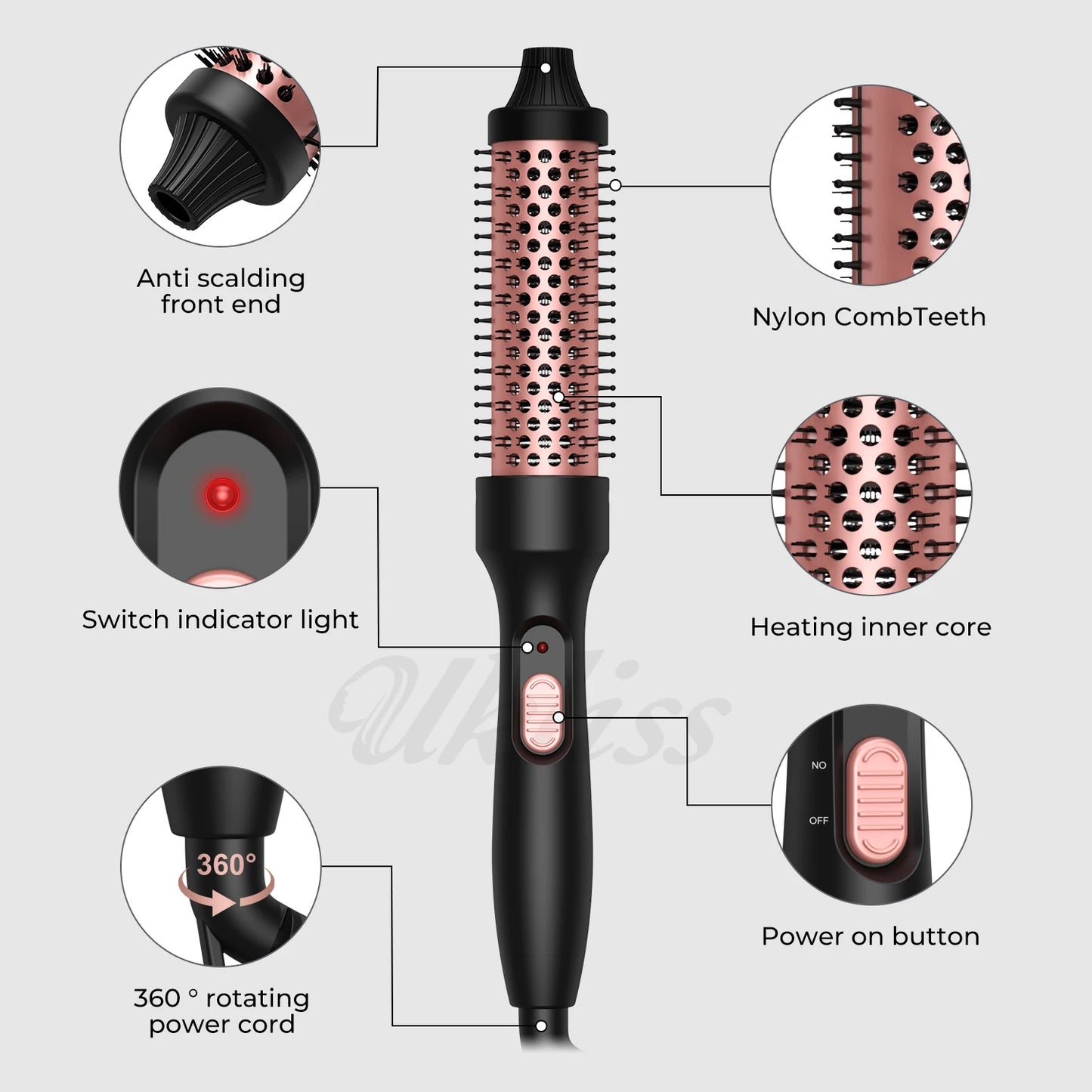 3-in-1 Thermal Brush – Curling Wand & Hair Styler
