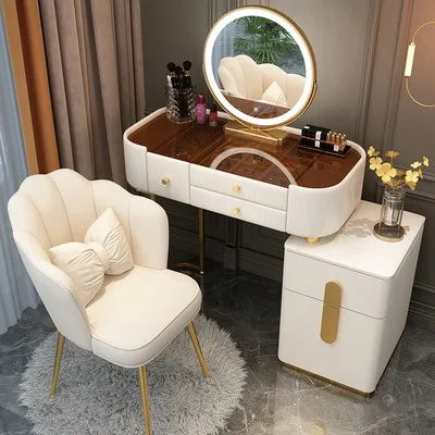 Wide Vanity Table with Storage Drawer