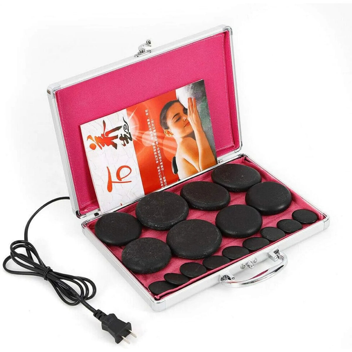 Volcanic Hot Stone Spa Massage Kit — 16 Lava Stones - image 3