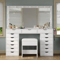 Parisian Lighted Vanity Desk with 15 Drawers