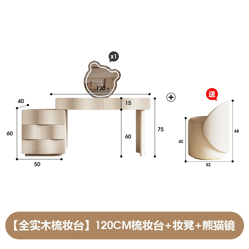 Trendy Beauty Vanity Dresser Modern Nordic Unique Elegant Makeup Table Luxury Simple Table Coiffeuse Maquillage Home Furniture
