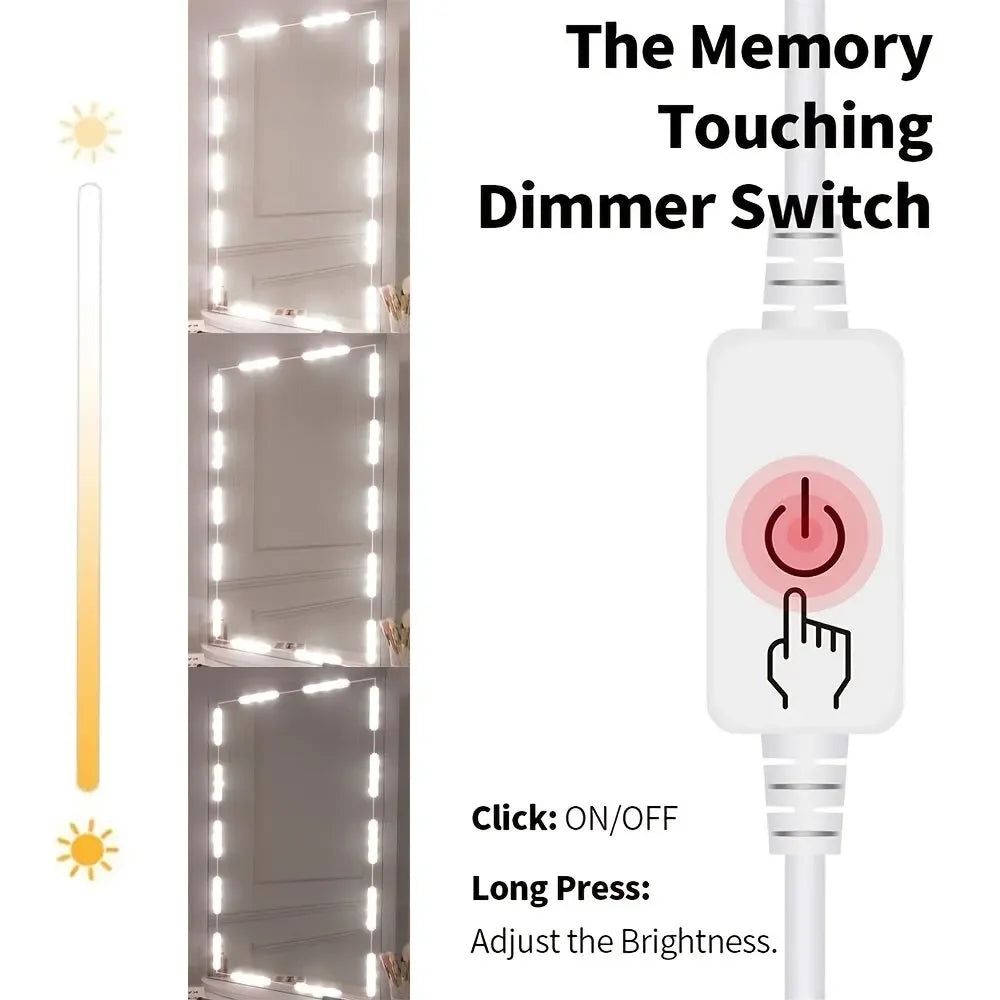 LED Vanity Mirror Light Strip Kit, Touch Dimmable