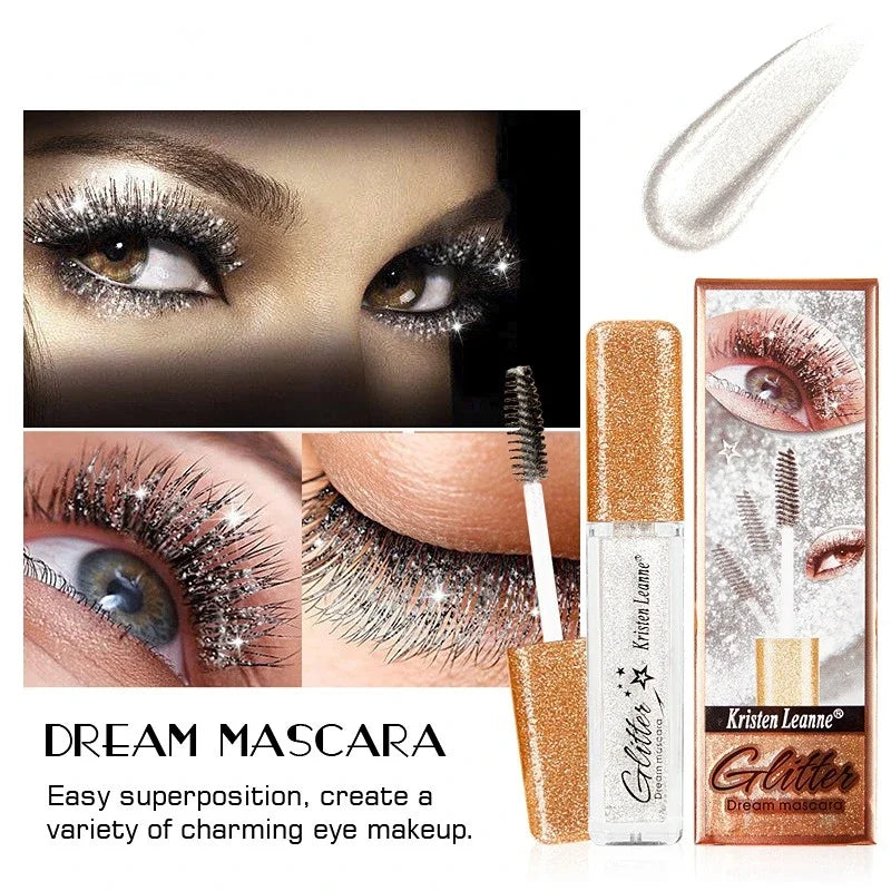 Silver Diamond Glitter Mascara – Waterproof, Curling, Fast Dry