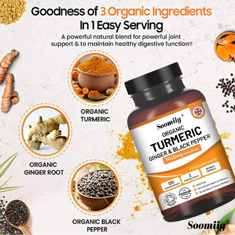 Turmeric + Ginger & Black Pepper Capsules – Joint & Flexibility Support