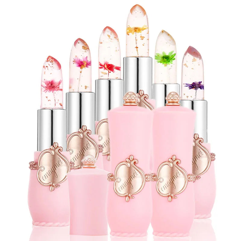 Wholesale 24 PCS Lip Balm Set Flowers Jelly Colour Changing Lipsticks Long Lasting Moisturizing Jelly Warm Pink Lipstick
