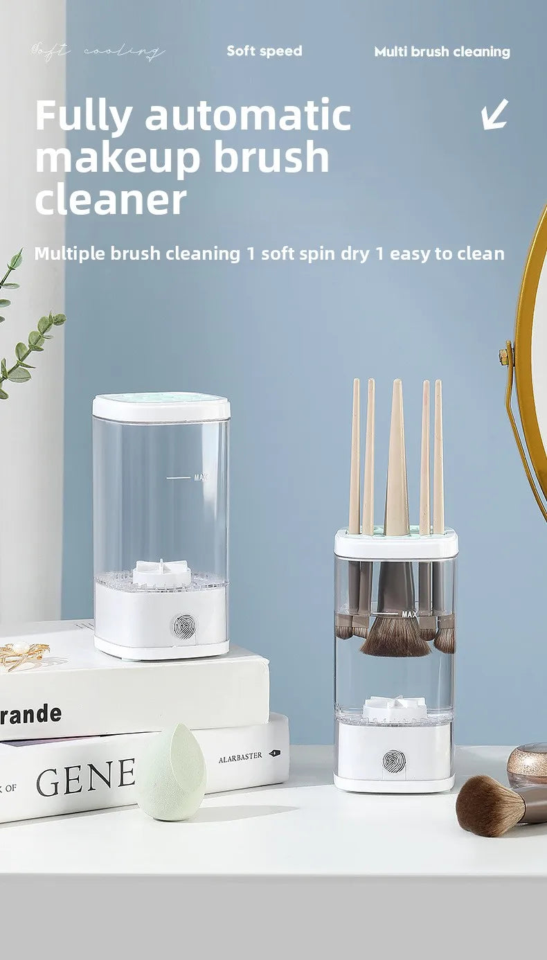 Automatic Makeup Brush Cleaning Machine Electric Cosmetic Tool with Storage Case for Powder Puff Sponge Lazy Beauty Essential