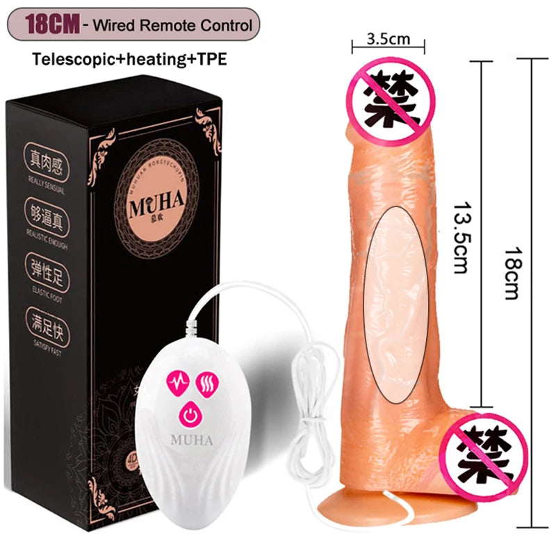 Thrusting Realistic Dildo w/ Remote