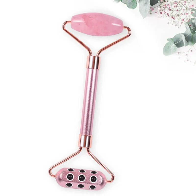 Rose Quartz Jade Roller – Anti-Aging Face Massager